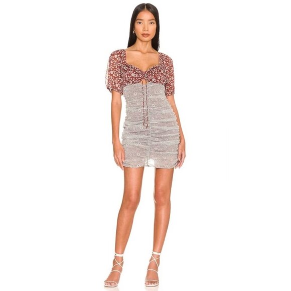 New FREE PEOPLE X Revolve Tessa Dress In Grey size S - Picture 2 of 11